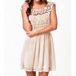 Cream floral crochet dress